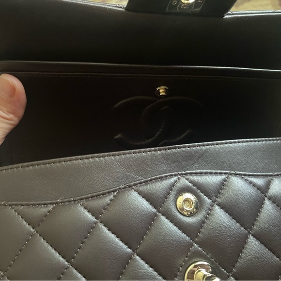 NOT AVAILABLE Chanel 21a Dark Brown Small Classic Flap Lambskin LGHW - Picture 10 of 13